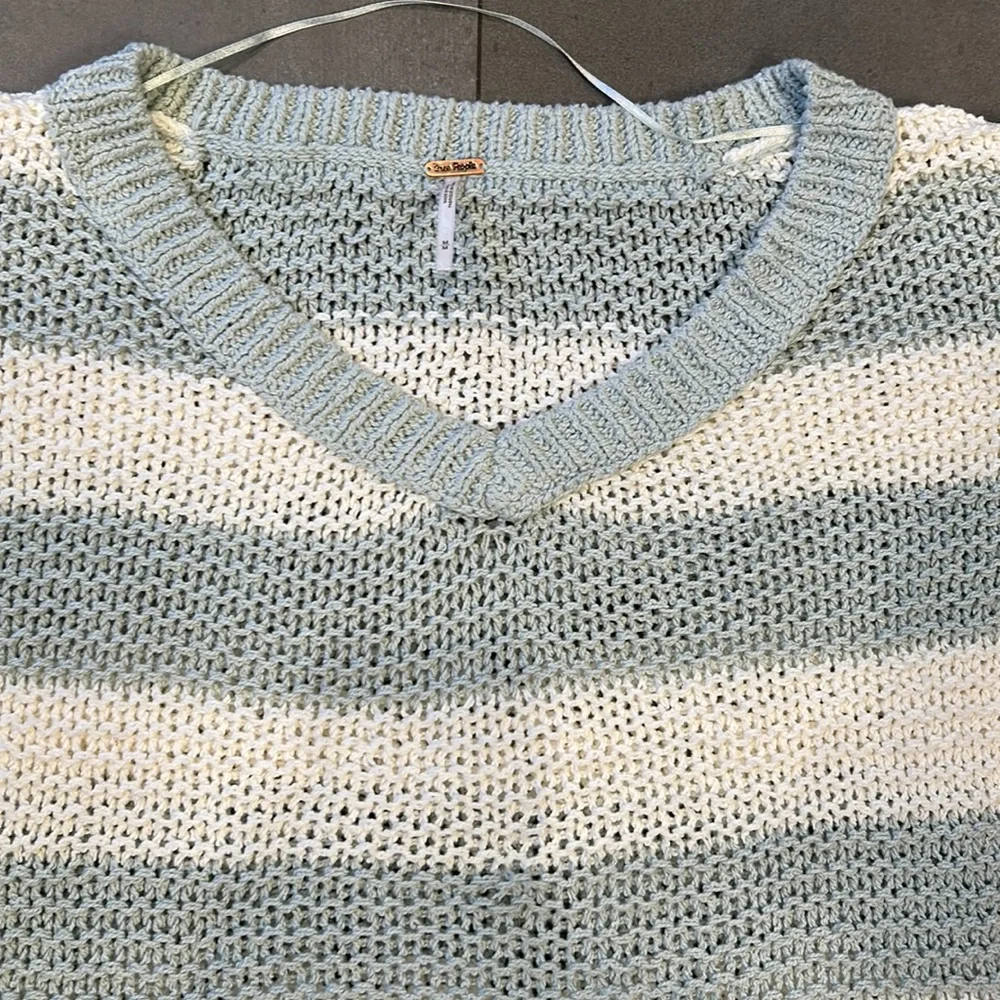 Free People Loose Fitting Crocheted Sweater